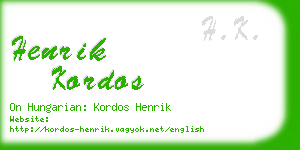 henrik kordos business card